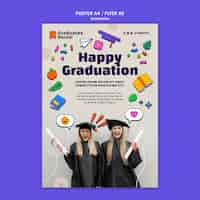 PSD gratuito plantilla de póster de celebración de graduación