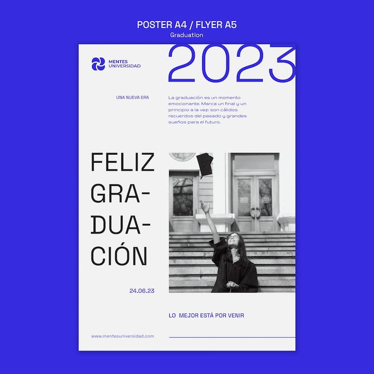 PSD gratuito plantilla de póster de celebración de graduación