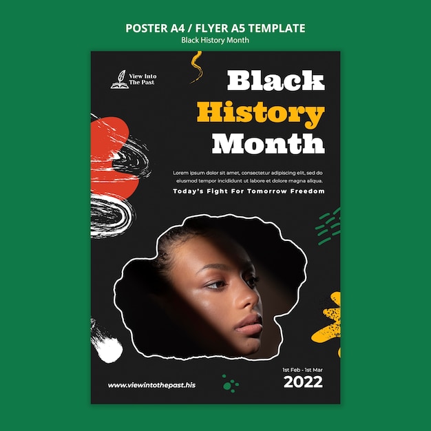 Plantilla de póster para la celebración del mes de la historia negra