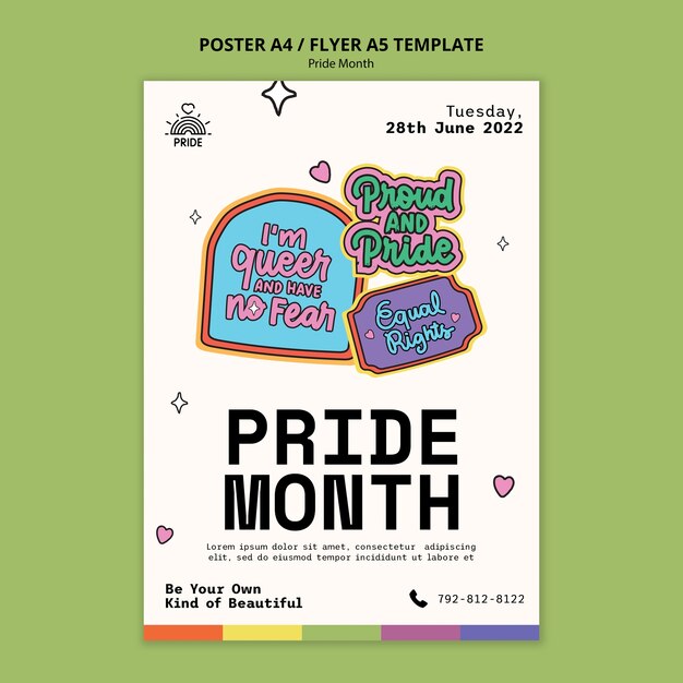 Plantilla de póster de celebración del mes del orgullo