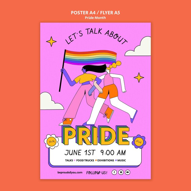 Plantilla de póster de celebración del mes del orgullo