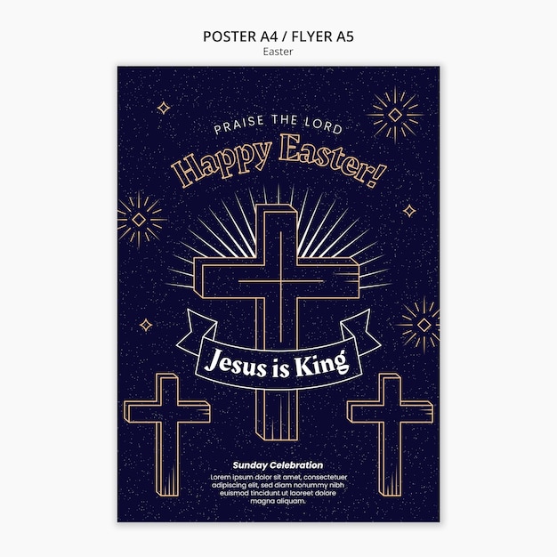 PSD gratuito plantilla de póster de celebración de pascua