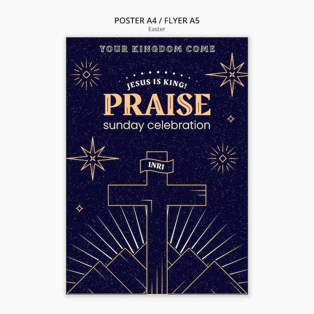 Plantilla de póster de celebración de Pascua