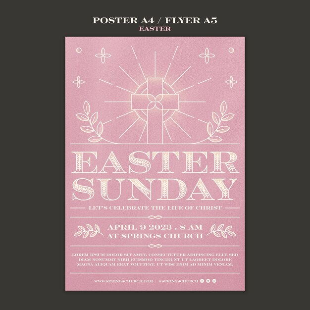 Plantilla de póster de celebración de Pascua