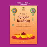 PSD gratuito plantilla de póster de celebración de raksha bandhan