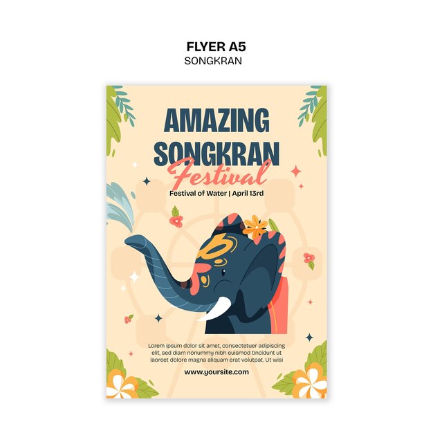 plantilla de póster de la celebración de Songkran