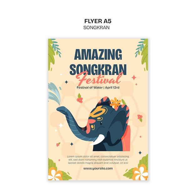 plantilla de póster de la celebración de Songkran