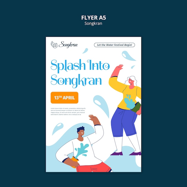 PSD gratuito plantilla de póster de la celebración de songkran