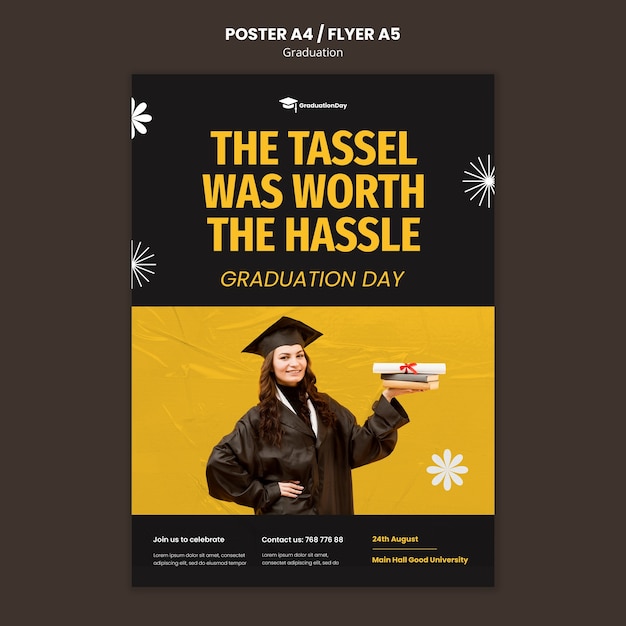 PSD gratuito plantilla de póster de ceremonia de graduación