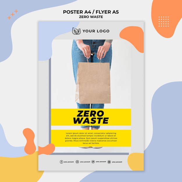 Plantilla de póster Cero desperdicio