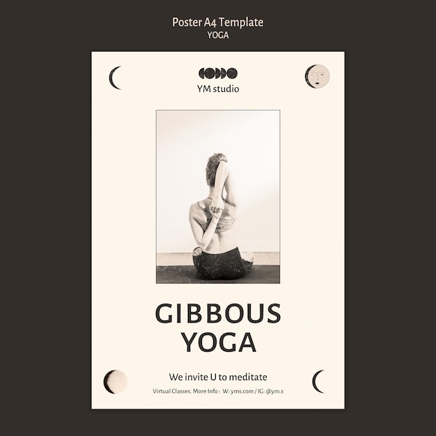 Plantilla de póster de clases de yoga