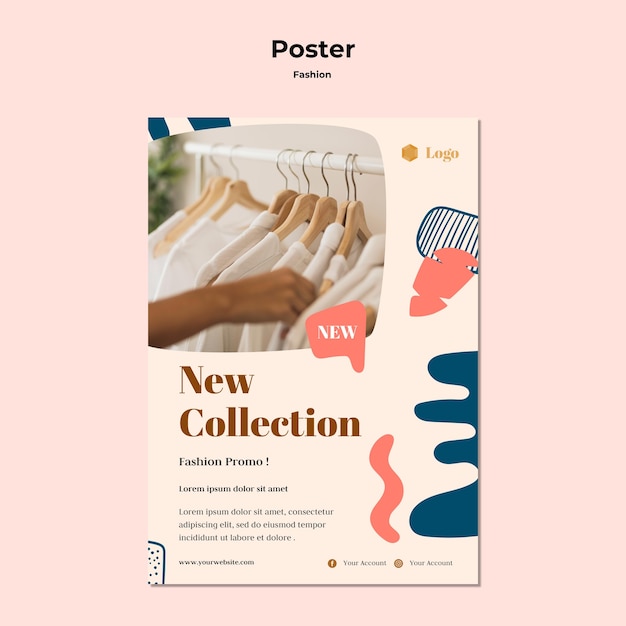 Plantilla de póster de colección de moda