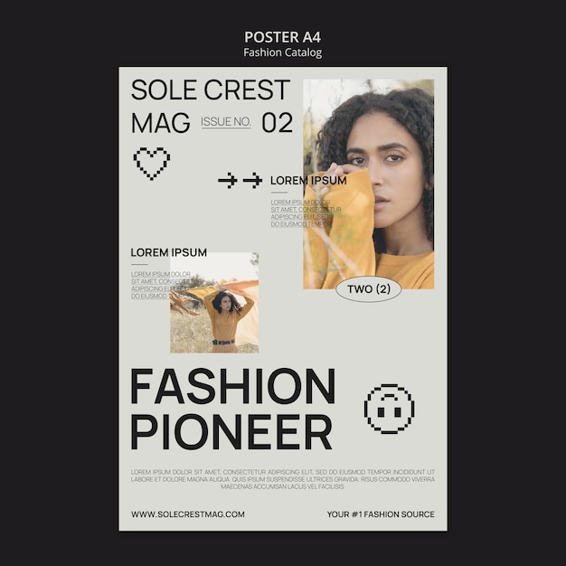 PSD gratuito plantilla de póster de colección de moda
