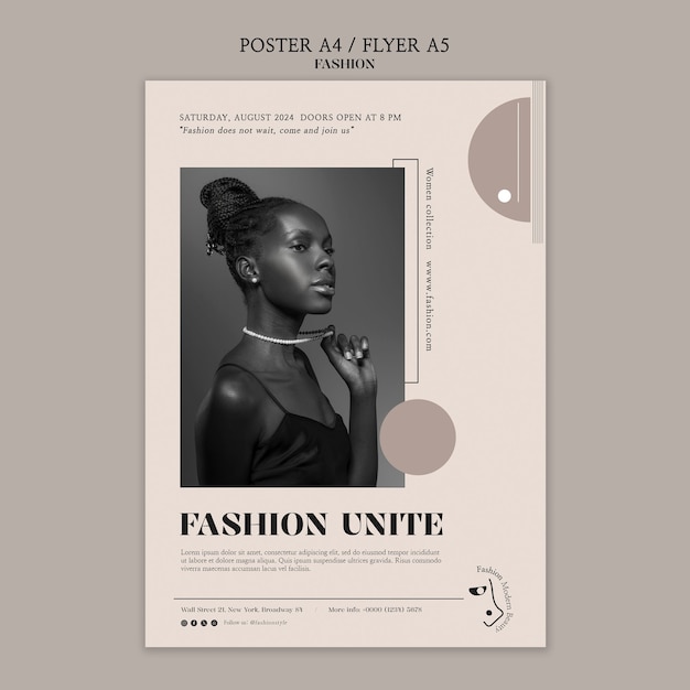 PSD gratuito plantilla de póster de la colección de moda.