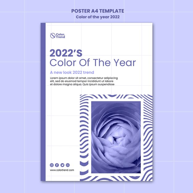 Plantilla de póster del color del año 2022