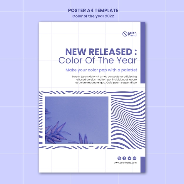 Plantilla de póster del color del año 2022