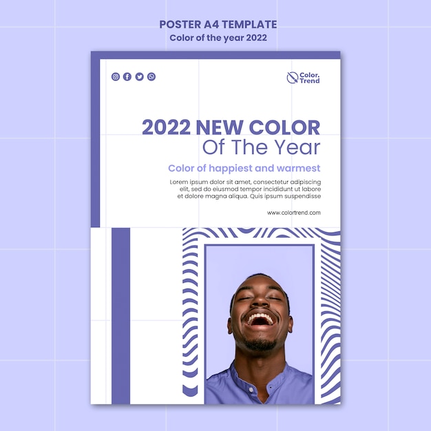 PSD gratuito plantilla de póster del color del año 2022