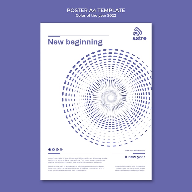 Plantilla de póster del color del año 2022