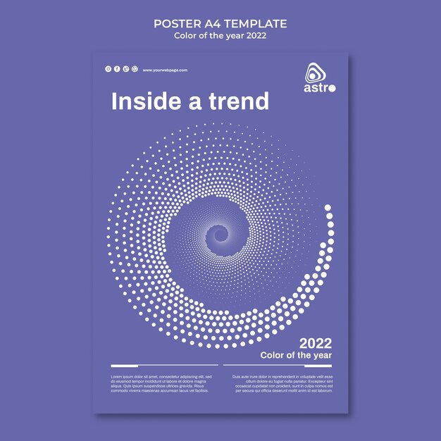 Plantilla de póster del color del año 2022