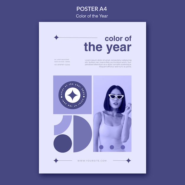 PSD gratuito plantilla de póster del color del año 2022