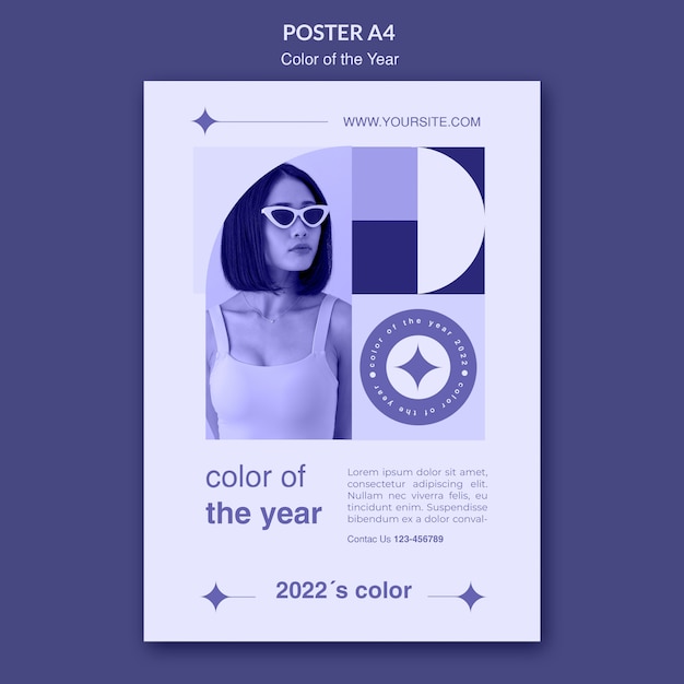 PSD gratuito plantilla de póster del color del año 2022