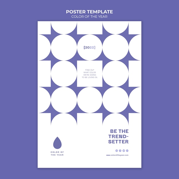 Plantilla de póster del color del año 2022