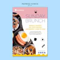 PSD gratuito plantilla de póster de comida de brunch dominical