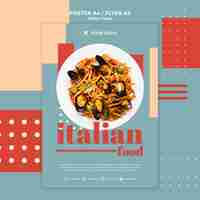 PSD gratuito plantilla de póster de comida italiana