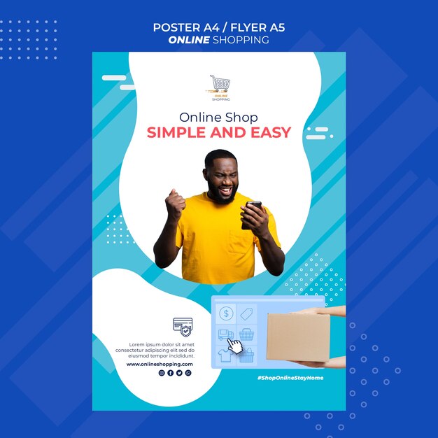 Plantilla de póster para compras en línea