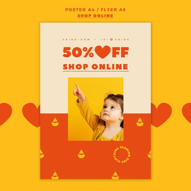 Plantilla de póster de compras en línea