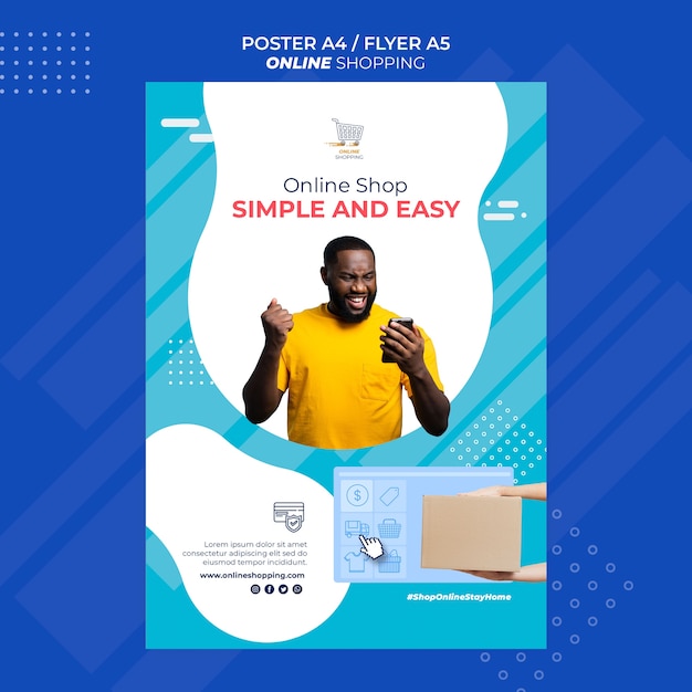 Plantilla de póster para compras online