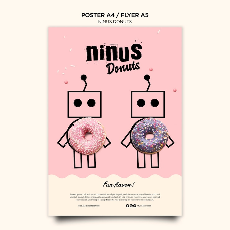PSD gratuito plantilla de póster de concepto de donas