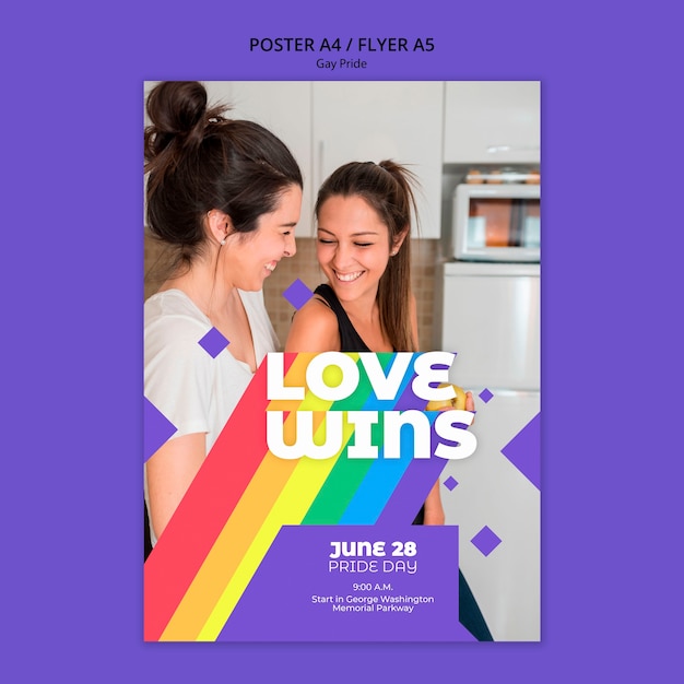 Plantilla de póster de concepto gay prinde