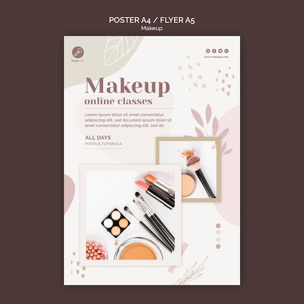 Plantilla de póster de concepto de maquillaje