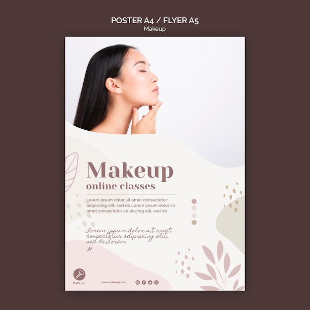 PSD gratuito plantilla de póster de concepto de maquillaje