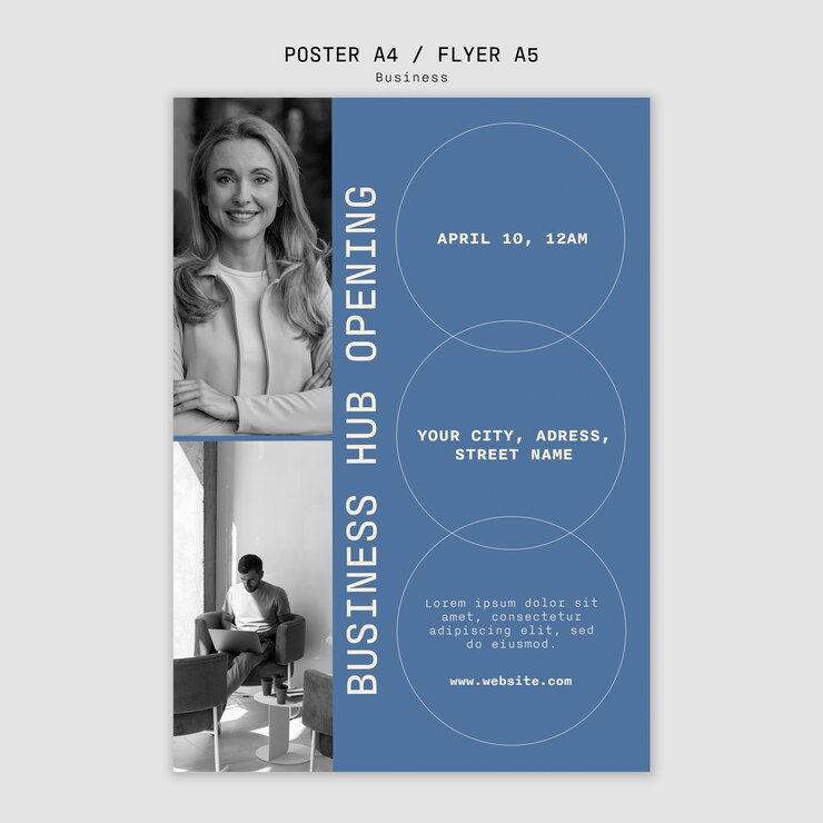 PSD gratuito plantilla de póster de concepto de negocio mínimo