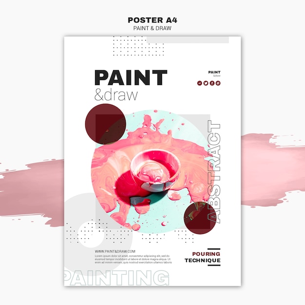 PSD gratuito plantilla de póster de concepto de pintura