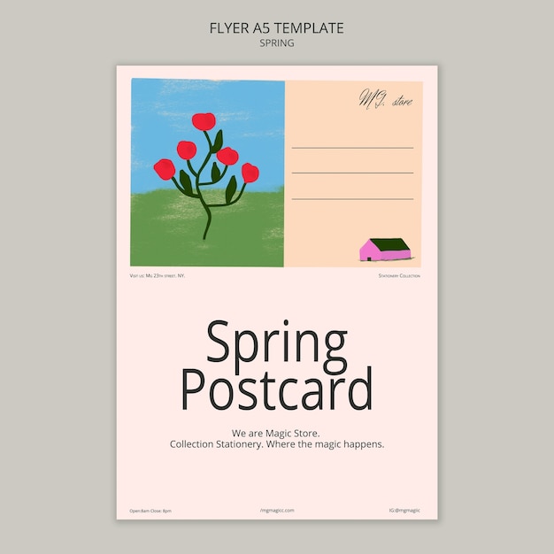 PSD gratuito plantilla de póster de concepto de primavera
