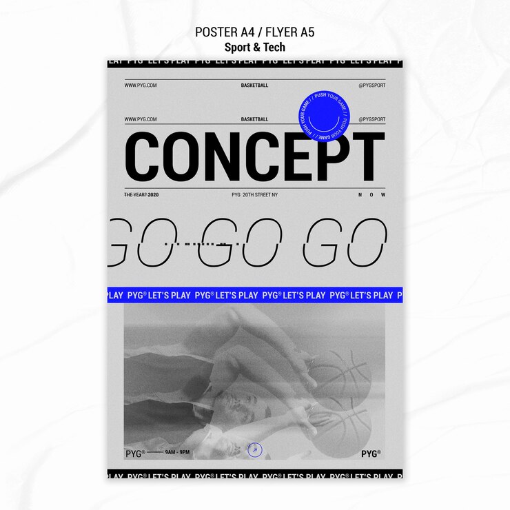 PSD gratuito plantilla de póster de concepto de tiempo de baloncesto