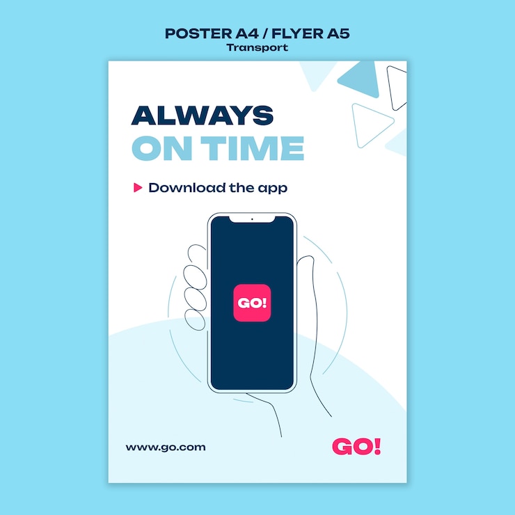 PSD gratuito plantilla de póster de concepto de transporte
