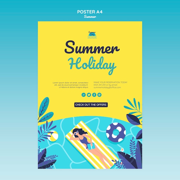 Plantilla de póster de concepto de verano