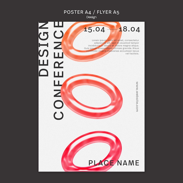 PSD gratuito plantilla de póster de conferencia de diseño