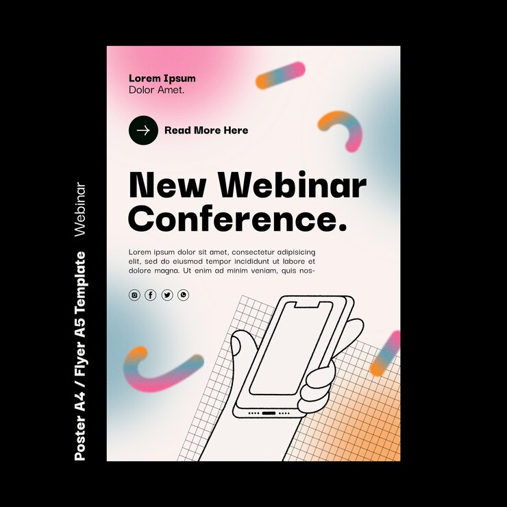 PSD gratuito plantilla de póster de conferencia de seminario web