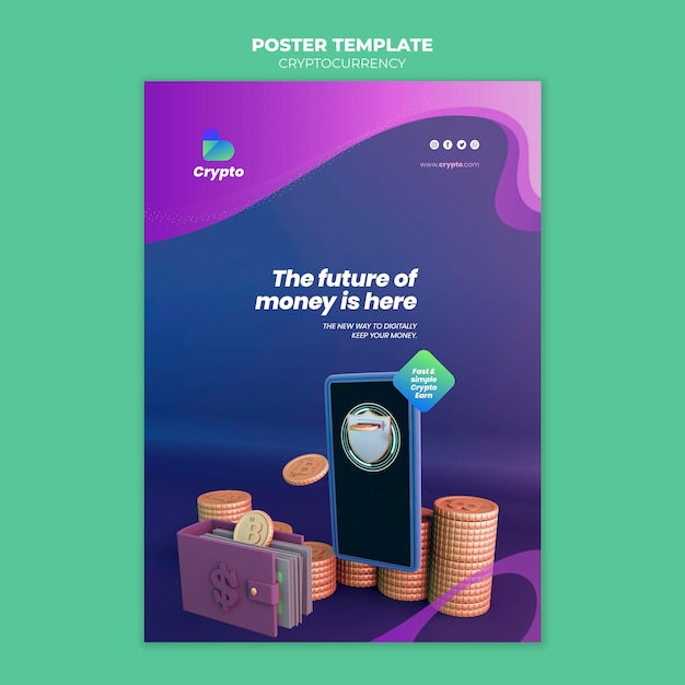 Plantilla de póster de criptomonedas