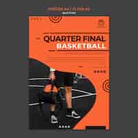 PSD gratuito plantilla de póster de cuartos de final de baloncesto