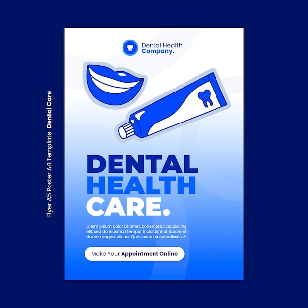 PSD gratuito plantilla de póster de cuidado dental