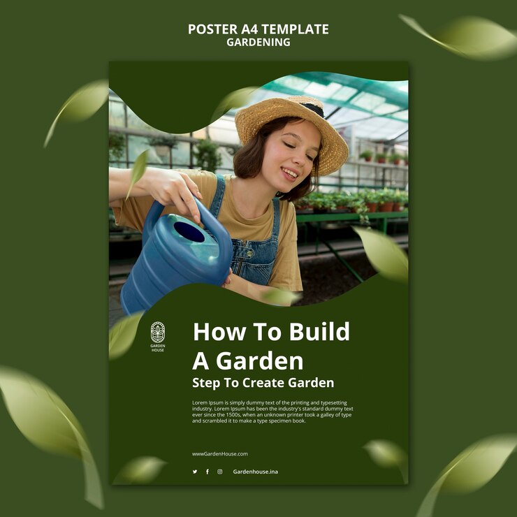 PSD gratuito plantilla de póster de cuidado de plantas