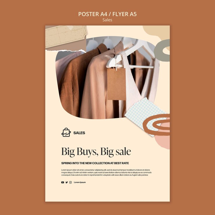 PSD gratuito plantilla de póster de descuento de ventas