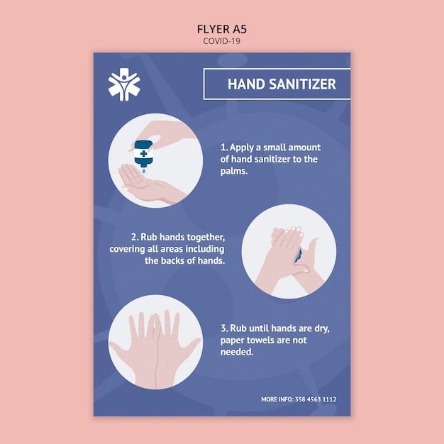 Plantilla de póster de desinfectante de manos