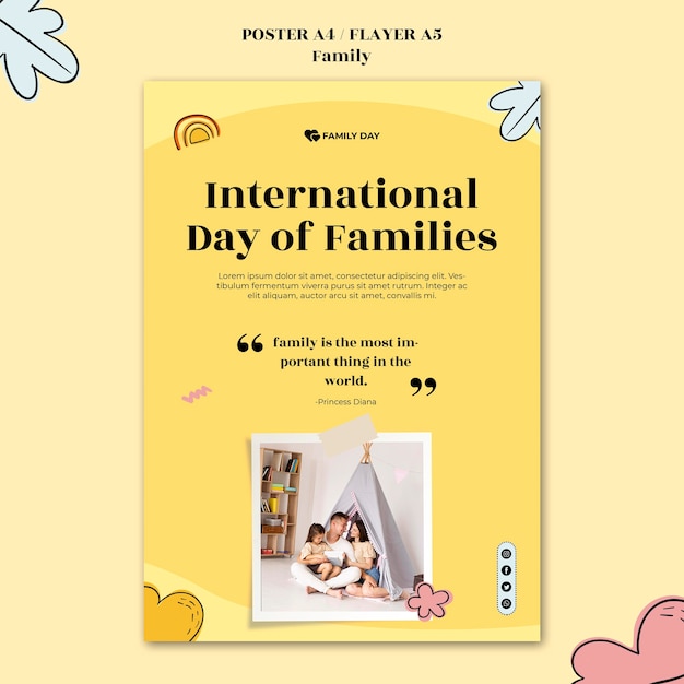 PSD gratuito plantilla de póster del día de la familia